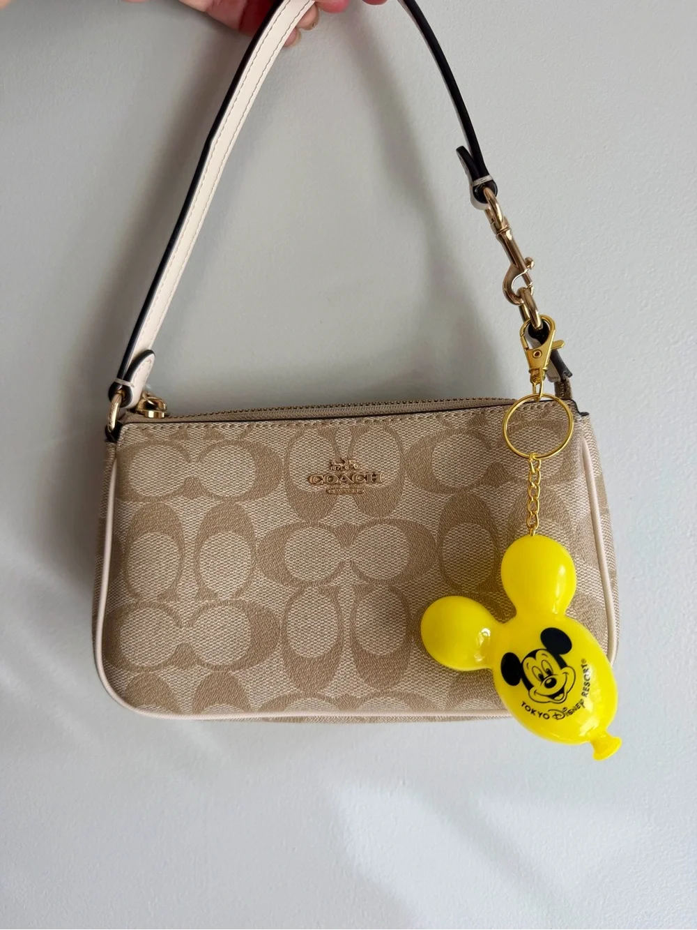 Yellow Mickey Balloon Keychain / Bag Charm